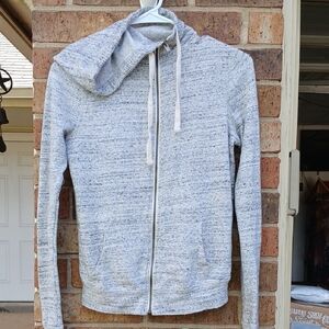 🧡SO Womens Heathered Gray Zip-Up Sweater